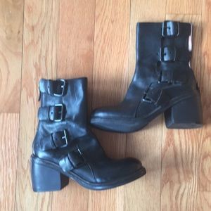 Marsell black leather buckled boots, 36.5, NWOT